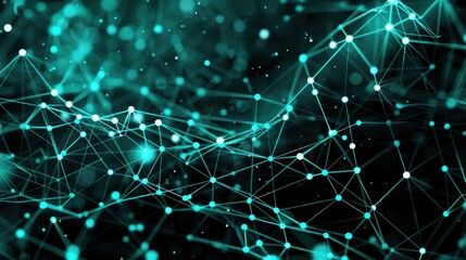 Digital representation of a network or web, characterized by nodes and connecting lines, suggesting a theme of connectivity or data