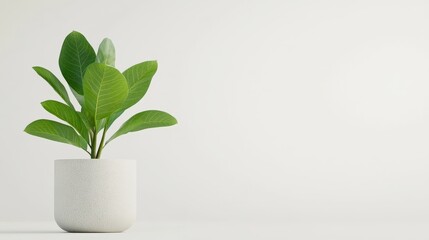 A vibrant green plant in a minimalist pot against a clean background, perfect for adding life to any space.