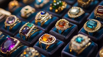 Vibrant jewels adorn the market
