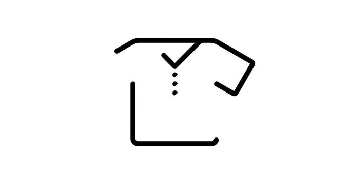 T-shirt icon, clothing, apparel, fashion, casual wear, shirt, garment, outfit, top, casual, textile, clothing design concept Drawing animation. Motion design. Video 4K