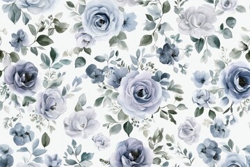 Serene blue floral pattern for elegant designs
