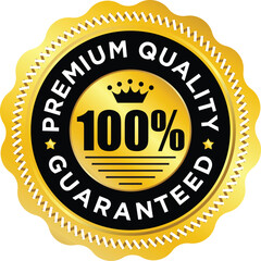 100% Premium quality Guaranteed label. Vector.