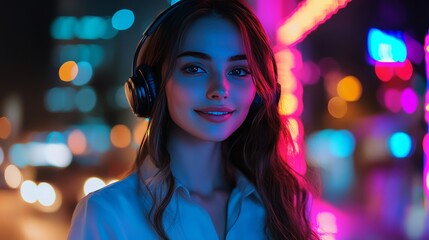 Cheerful image of helpful female helpline agent