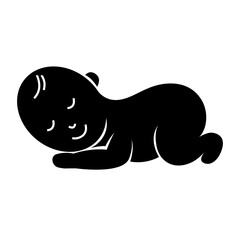 baby sleeping icon isolated on white background