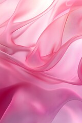 Obraz premium Dynamic Background of transparent Shapes in hot pink and white Colors curve, horizontal, elegance, no people, fantasy, flowing, futuristic, material, satin, silk, smooth