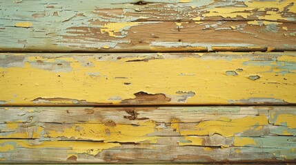 Obraz premium Weathered wooden surface with light yellow paint