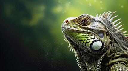 Obraz premium generated illustration of National Reptile Awareness Day on oct 21, close up of iguana