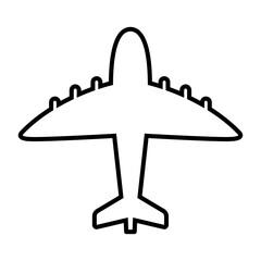 airplane line icon isolated on white background