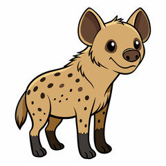 Childlike Hyena Profile - Rounded Contour Vector Illustration