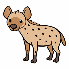 Childlike Hyena Profile - Rounded Contour Vector Illustration
