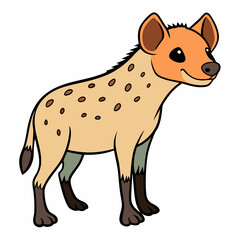 Childlike Hyena Profile - Rounded Contour Vector Illustration