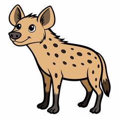 Childlike Hyena Profile - Rounded Contour Vector Illustration