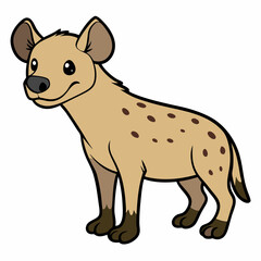 Childlike Hyena Profile - Rounded Contour Vector Illustration
