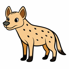 Childlike Hyena Profile - Rounded Contour Vector Illustration