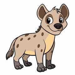 Childlike Hyena Profile - Rounded Contour Vector Illustration