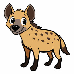 Childlike Hyena Profile - Rounded Contour Vector Illustration