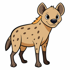 Childlike Hyena Profile - Rounded Contour Vector Illustration