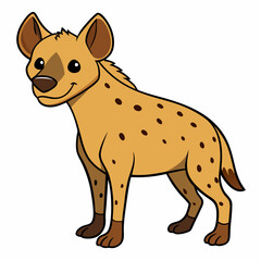 Childlike Hyena Profile - Rounded Contour Vector Illustration