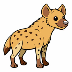 Childlike Hyena Profile - Rounded Contour Vector Illustration