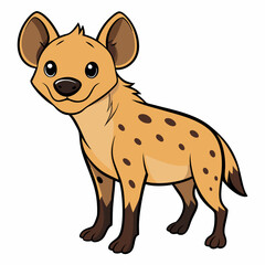 Childlike Hyena Profile - Rounded Contour Vector Illustration