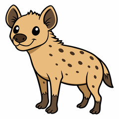 Childlike Hyena Profile - Rounded Contour Vector Illustration