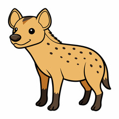 Childlike Hyena Profile - Rounded Contour Vector Illustration