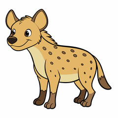 Childlike Hyena Profile - Rounded Contour Vector Illustration