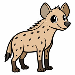 Childlike Hyena Profile - Rounded Contour Vector Illustration