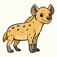 Childlike Hyena Profile - Rounded Contour Vector Illustration