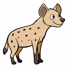 Childlike Hyena Profile - Rounded Contour Vector Illustration