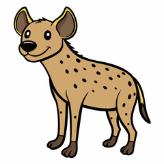 Fototapeta premium Childlike Hyena Profile - Rounded Contour Vector Illustration