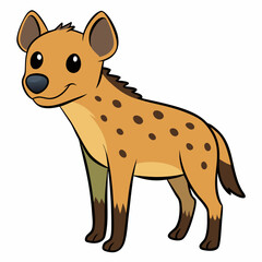 Childlike Hyena Profile - Rounded Contour Vector Illustration