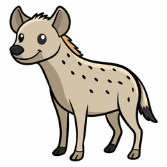 Childlike Hyena Profile - Rounded Contour Vector Illustration