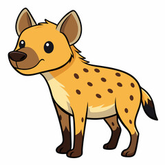 Childlike Hyena Profile - Rounded Contour Vector Illustration
