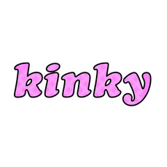 kinky - graphic lowercase text word in pink 