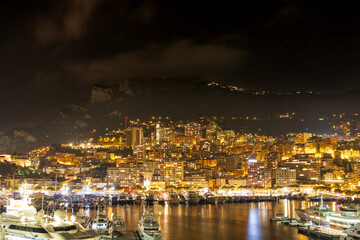 Fototapeta premium Panoramic view of Monte Carlo marina and cityscape