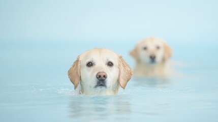 Dogs joyfully splashing around in a pool while enjoying a delightful swimming adventure together.