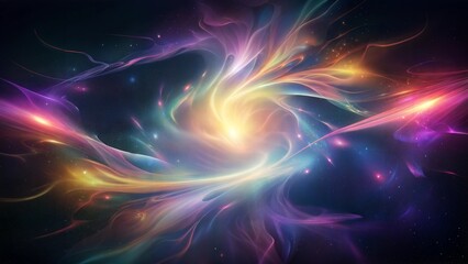 Vibrant Cosmic Energy Flow, Abstract Nebula in Deep Space