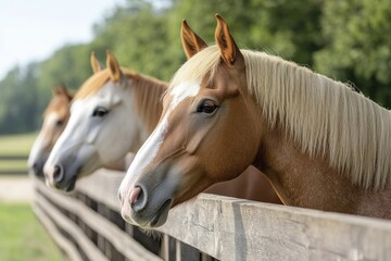 Caring for horses in a tranquil barn bathed in sunlight creates a harmonious atmosphere for both animals and handlers alike.