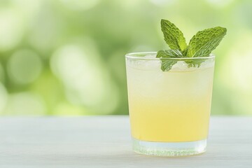 Honey Mint Cooler Refreshment in a Relaxing Patio Setting with Natural Light