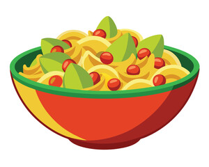 delicious  pasta salad vector illustration in white background