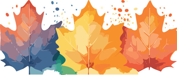 Autumn Maple Leaves Banner: Isolated on Transparent Background with Stripes for Text Placement, Perfect Blank Canvas for Design, Enhanced by Generative AI