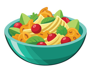 delicious  pasta salad vector illustration in white background