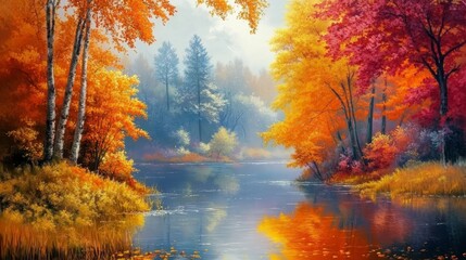 Fall scenery with vibrant foliage.