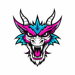 Blue Dragon Head Vector Art