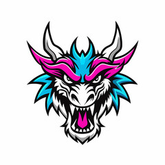 Blue Dragon Head Vector Art