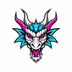 Blue Dragon Head Vector Art