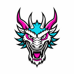 Blue Dragon Head Vector Art