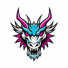 Blue Dragon Head Vector Art