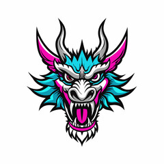 Blue Dragon Head Vector Art